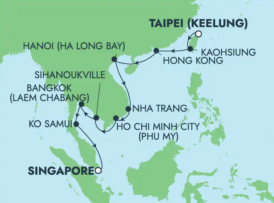 Cruise fra Taiwan til Singapore med NCL, cruisereiser, amerikaspesialisten, nordmannsreiser